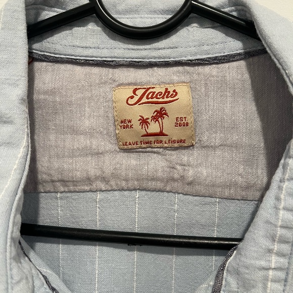 Jachs New York medium short sleeve blue shirt with white stripes, like new - Picture 2 of 3